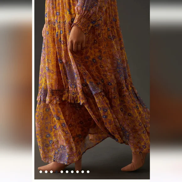 Anthropologie The Marais Printed Chiffon Dress. Multicolored. Size Small. NWOT. - Picture 5 of 15